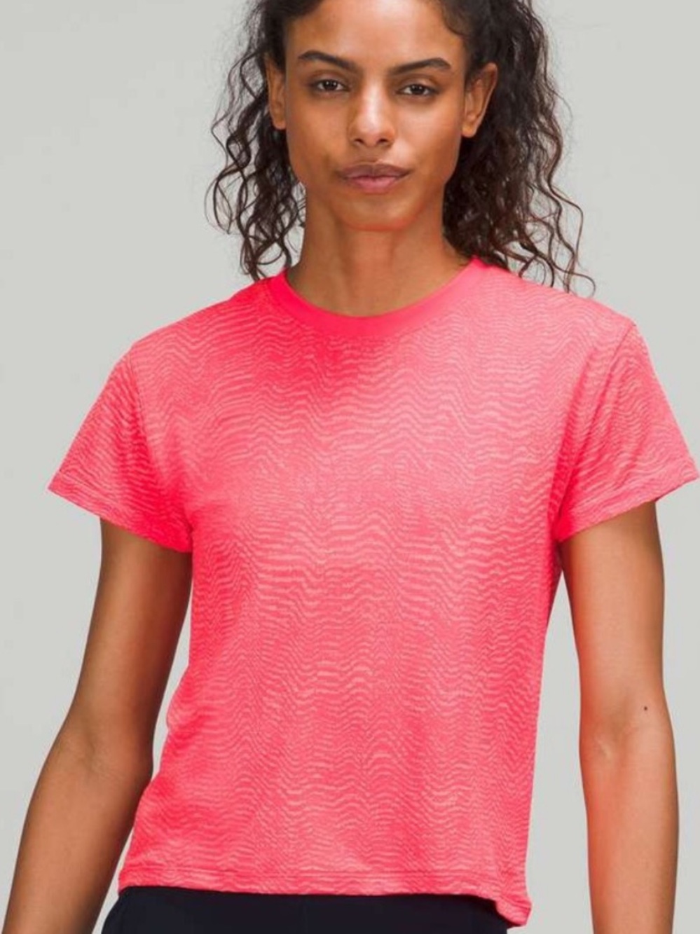 lululemon athletica Bright Hot Pink Short Sleeve Crewneck Top